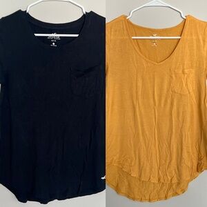 EUC BUNDLE - Two Hollister Women's Tops, Black and Yellow, Size XS